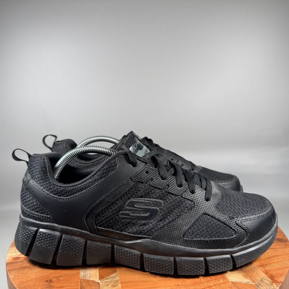 Skechers Mens 51532EWW Extra Wide Fit Memory Foam Training Shoes Black Size 10